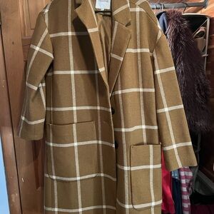 Madewell Plaid Long Coat